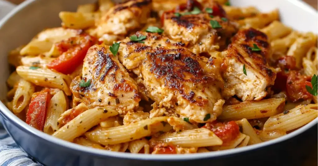 Cajun Cream Cheese Chicken Pasta Bake