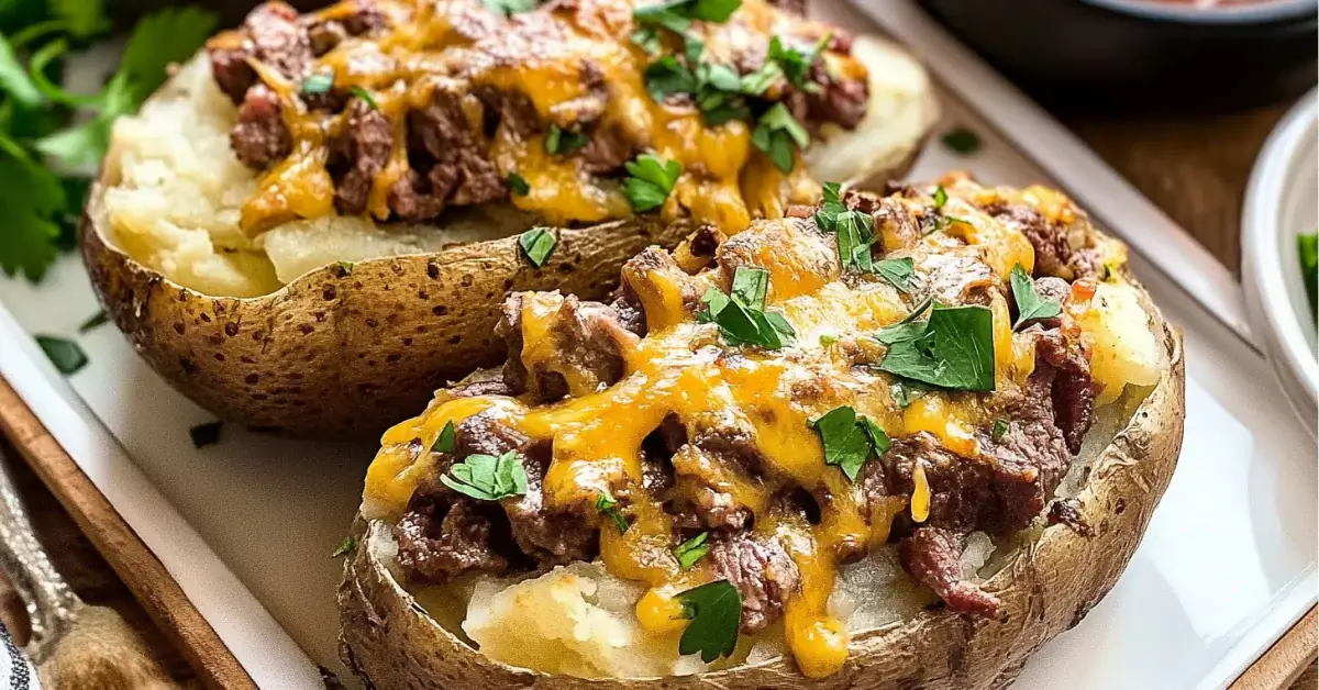 Steak Loaded Baked Potatoes