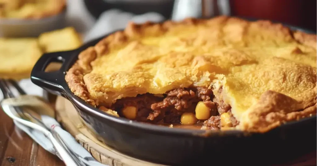 Gluten-Free Tamale Pie served with avocado and salad