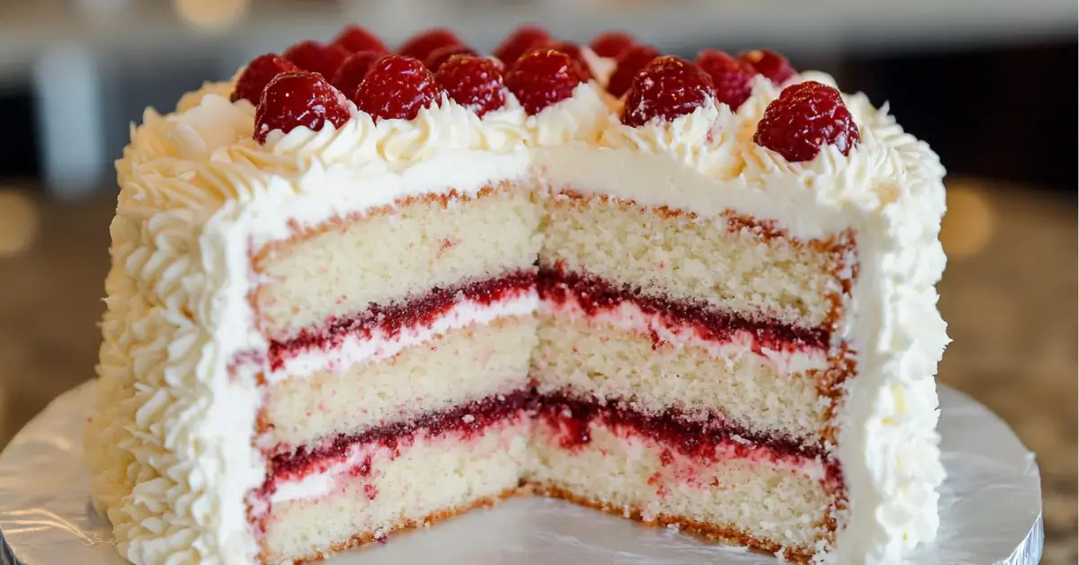 White Chocolate Raspberry Cake