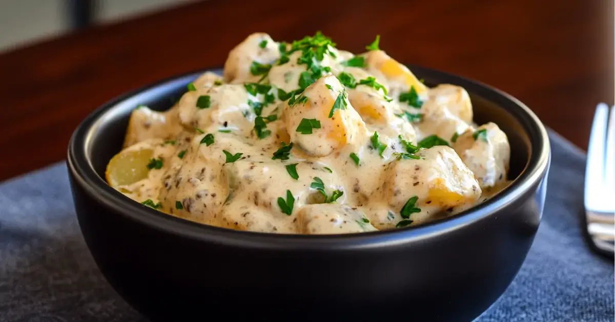 Creamy Garlic Sauce Baby Potatoes