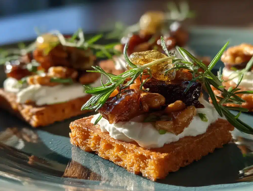 Close-up photo of a Thanksgiving appetizer on a plate in a home kitchen, natural lighting, clean background, iPhone 15 Pro style, showing interior texture.