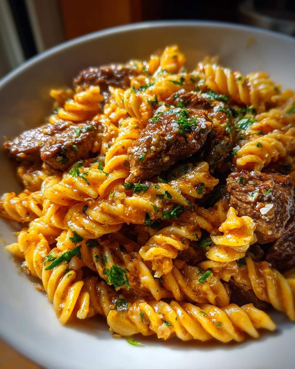 Beef and Rotini in Garlic Parmesan Sauce - detail 1