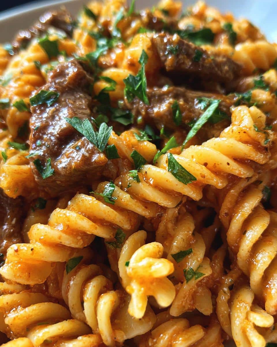 Beef and Rotini in Garlic Parmesan Sauce - detail 2