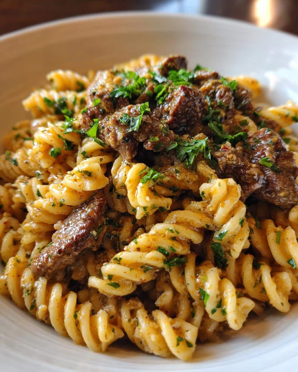 Beef and Rotini in Garlic Parmesan Sauce - detail 3