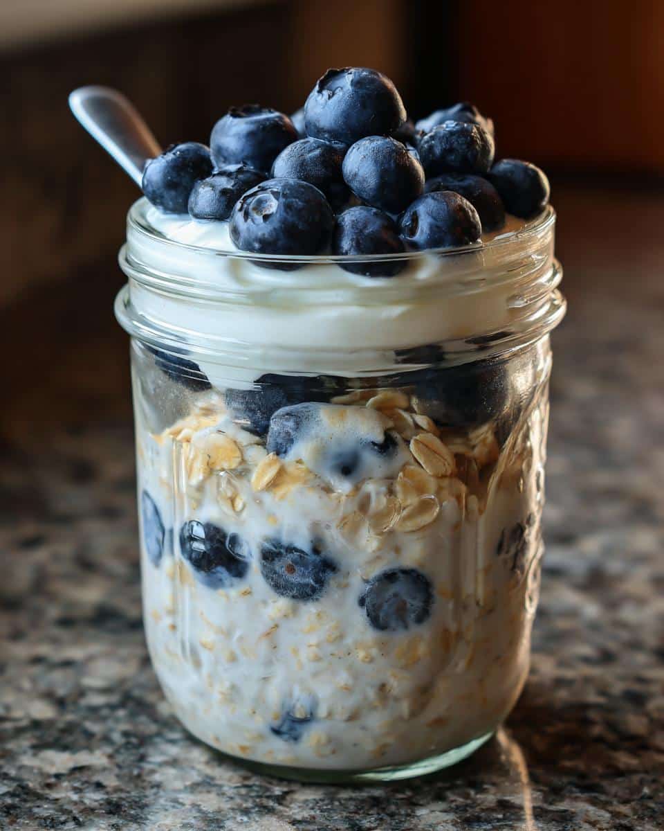 Blueberry Cheesecake Overnight Oats - detail 1