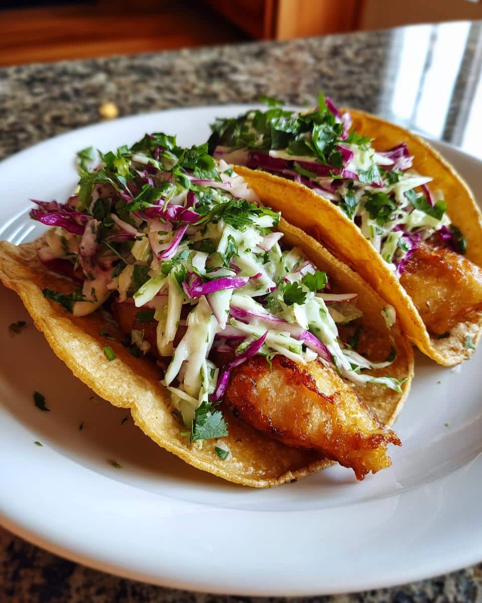 Crispy Fish Tacos with Cilantro Lime Slaw - detail 2