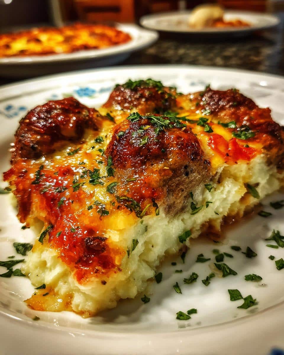 Meatball & Mashed Potato Bake - detail 1