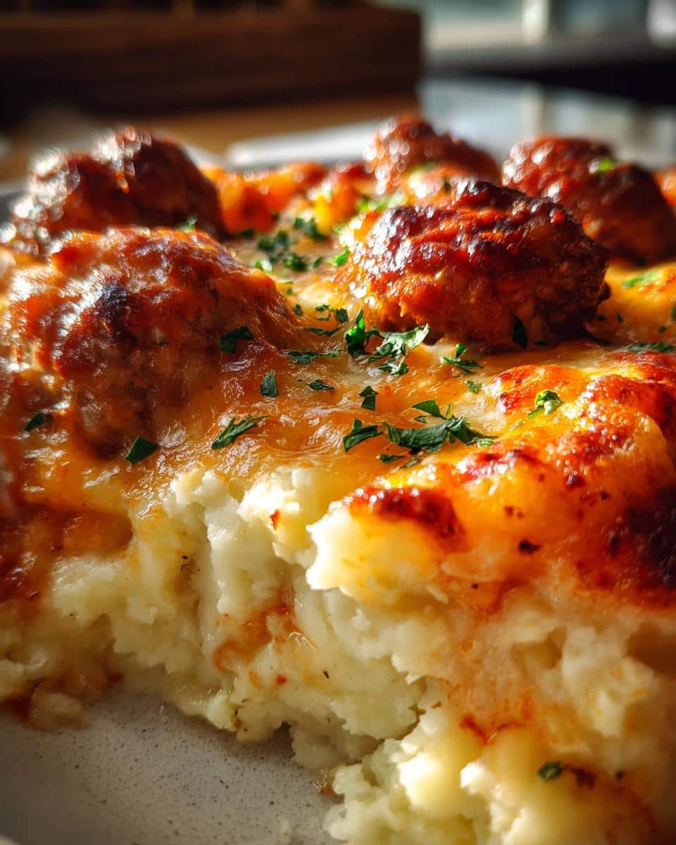Meatball & Mashed Potato Bake - detail 2