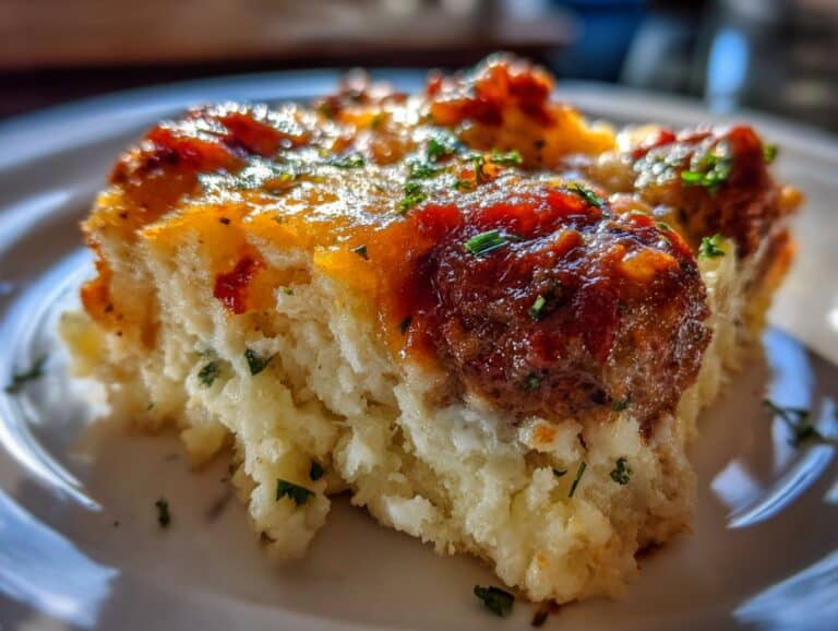 Meatball & Mashed Potato Bake