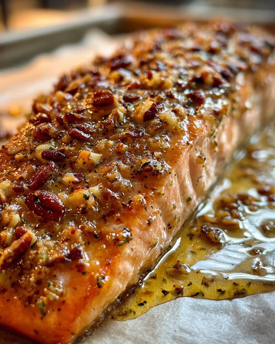 Pecan-Crusted Salmon with Lemon Glaze - detail 2