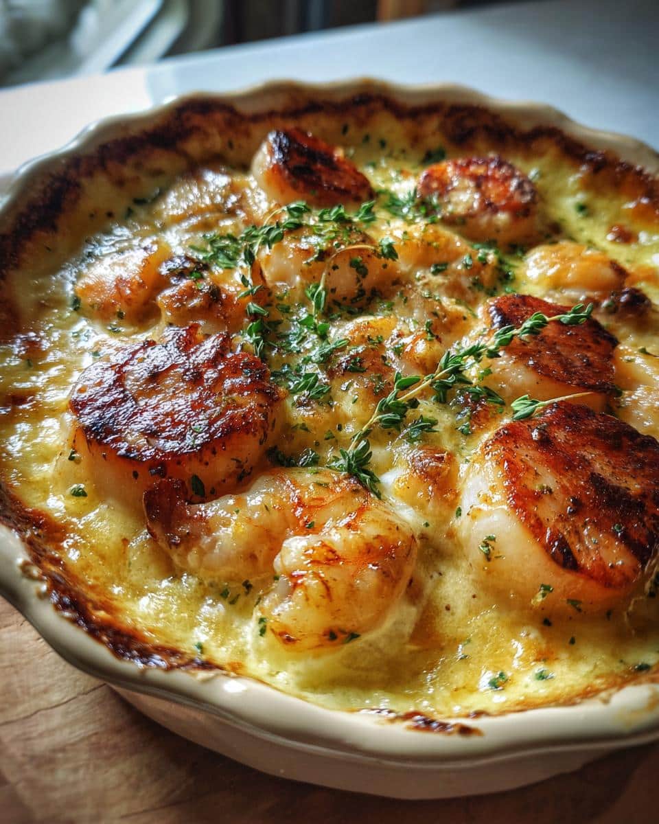 Savory Scallop & Shrimp Gratin - detail 1