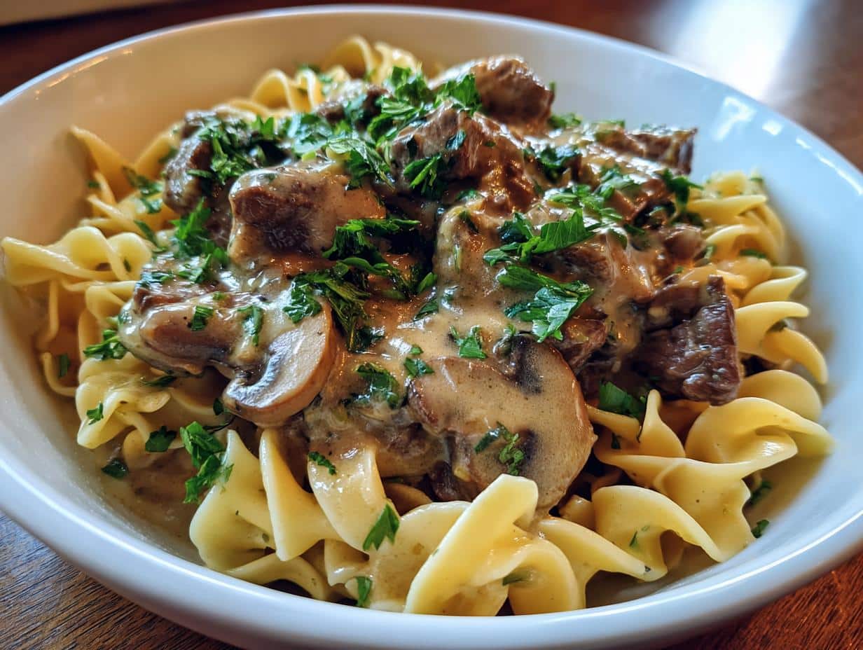 Slow Cooker Beef Stroganoff