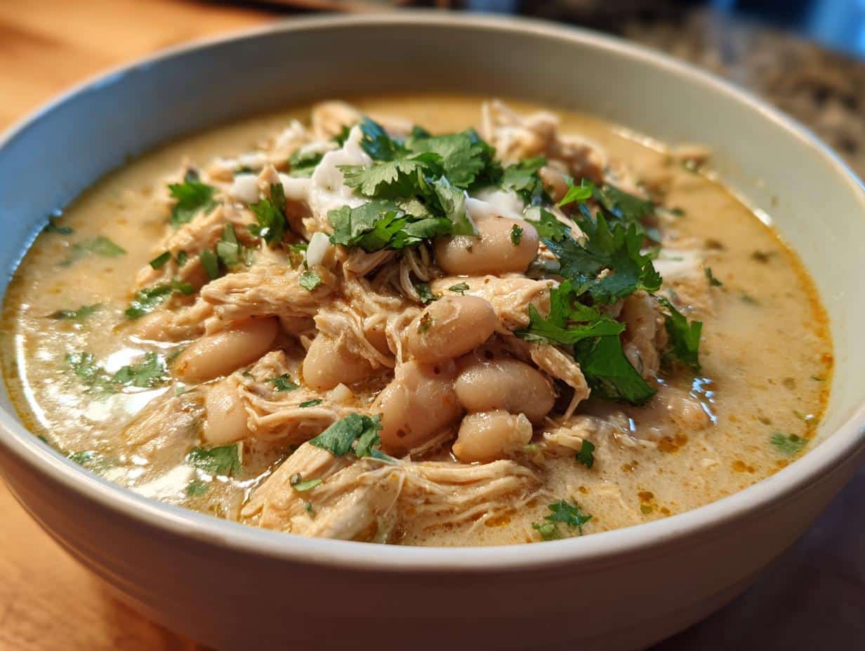 Slow Cooker Creamy White Chicken Chili