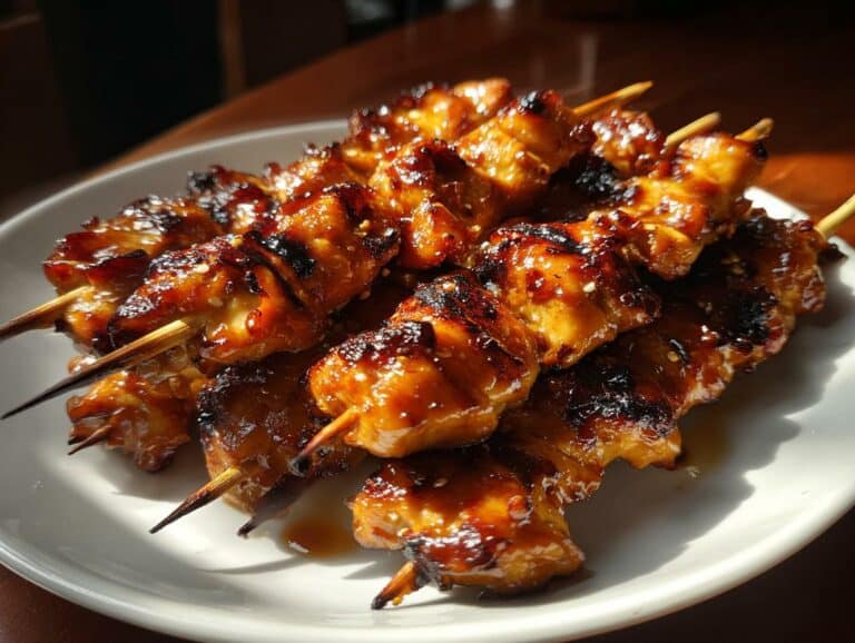 Tender Bourbon-Glazed Chicken Skewers