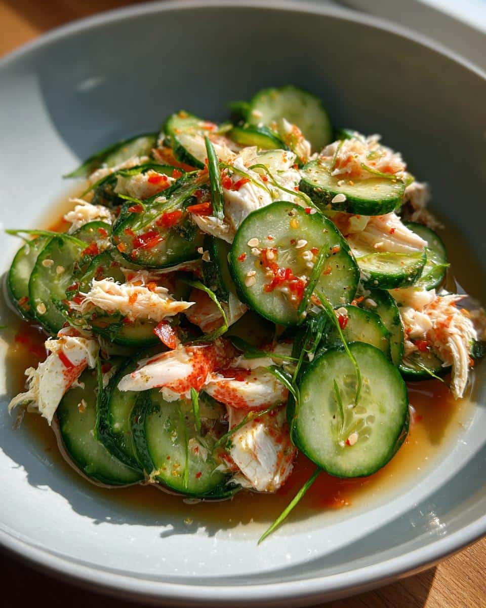 asian cucumber salad with crab meat - detail 1