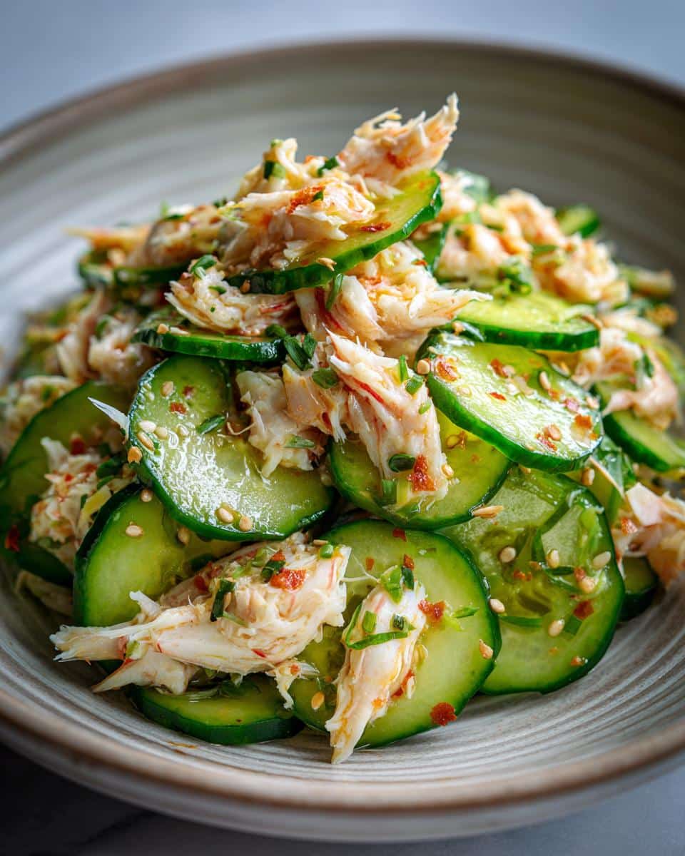 asian cucumber salad with crab meat - detail 3