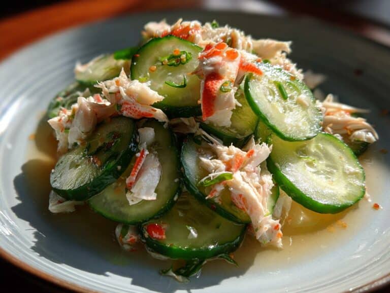 asian cucumber salad with crab meat
