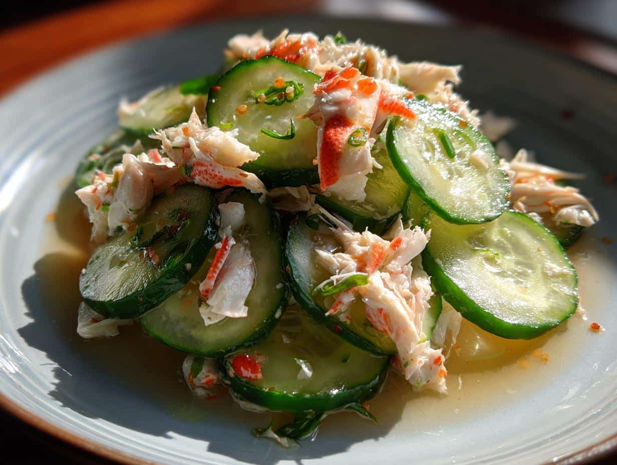 asian cucumber salad with crab meat
