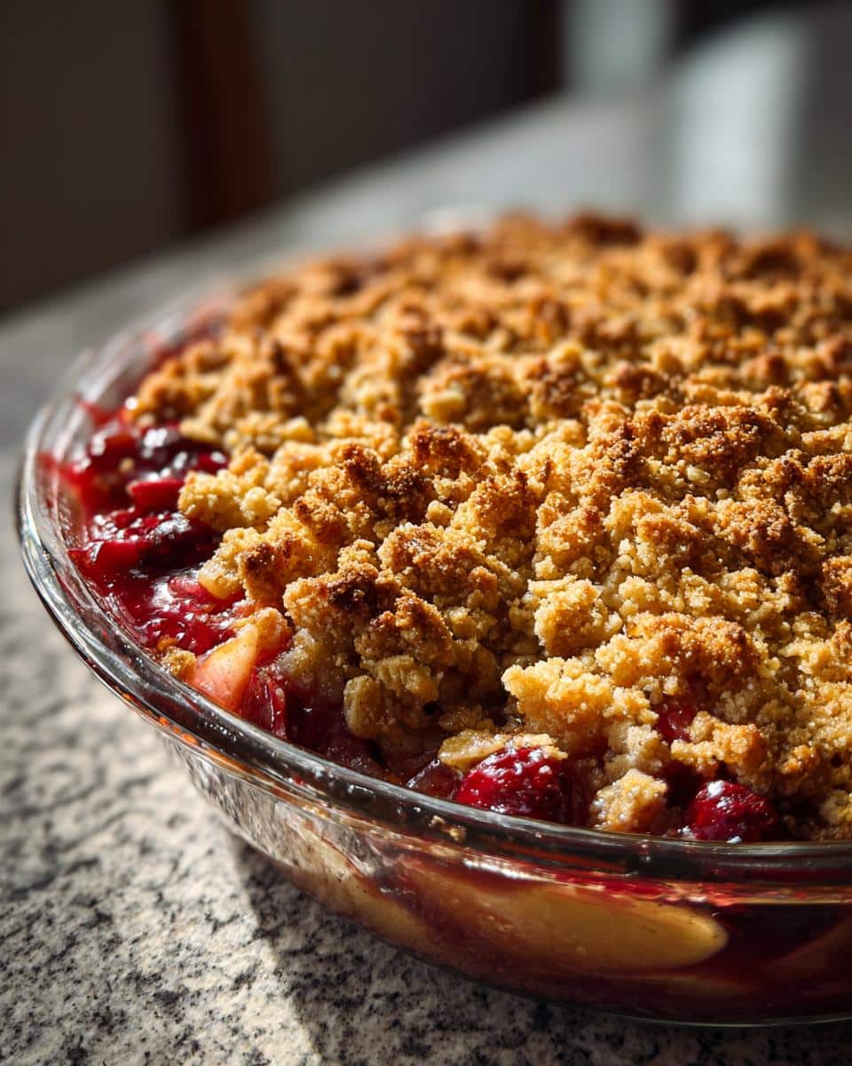 cranberry apple crisp - detail 3