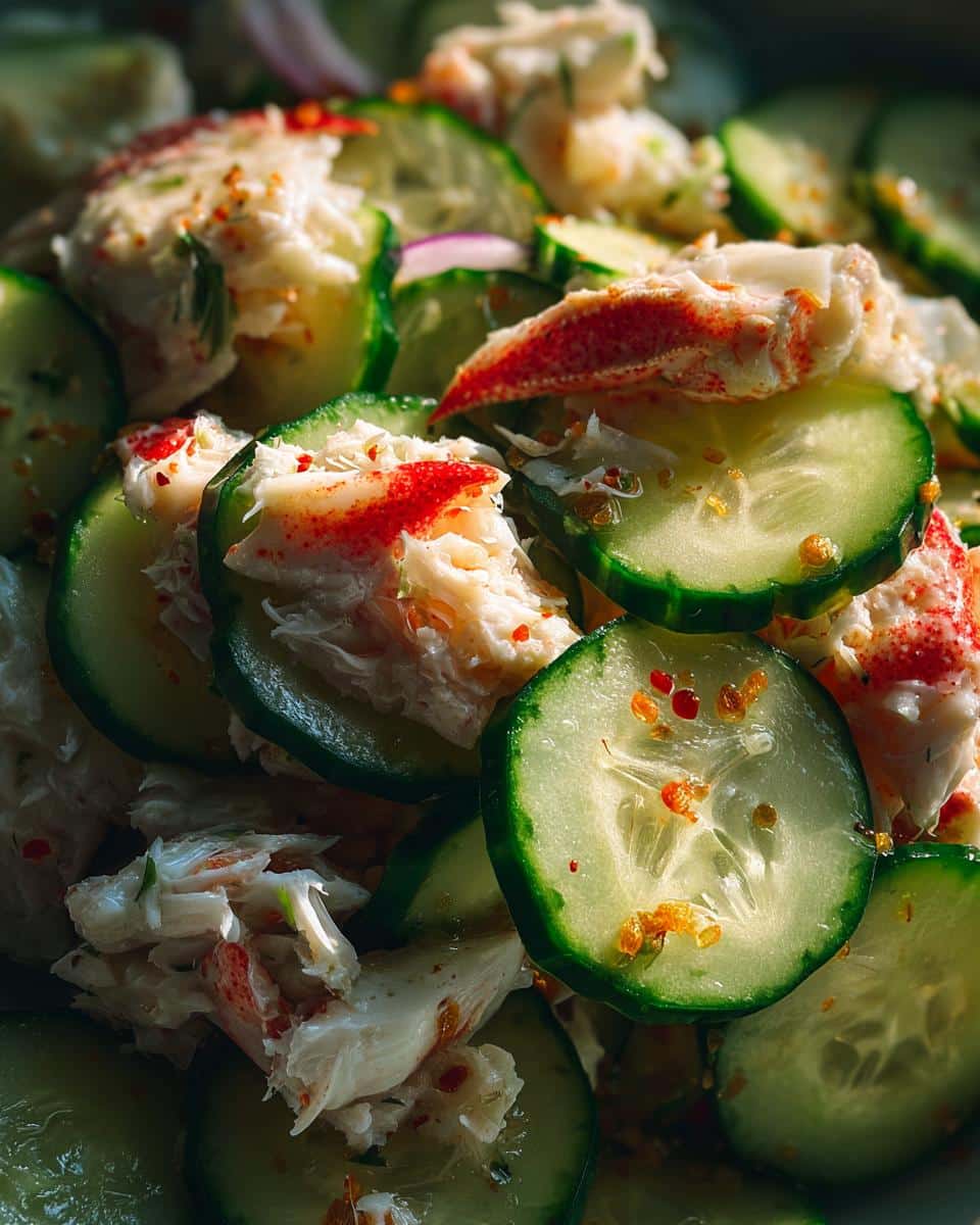 cucumber salad with crab meat - detail 1