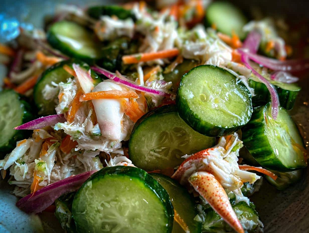 cucumber salad with crab meat