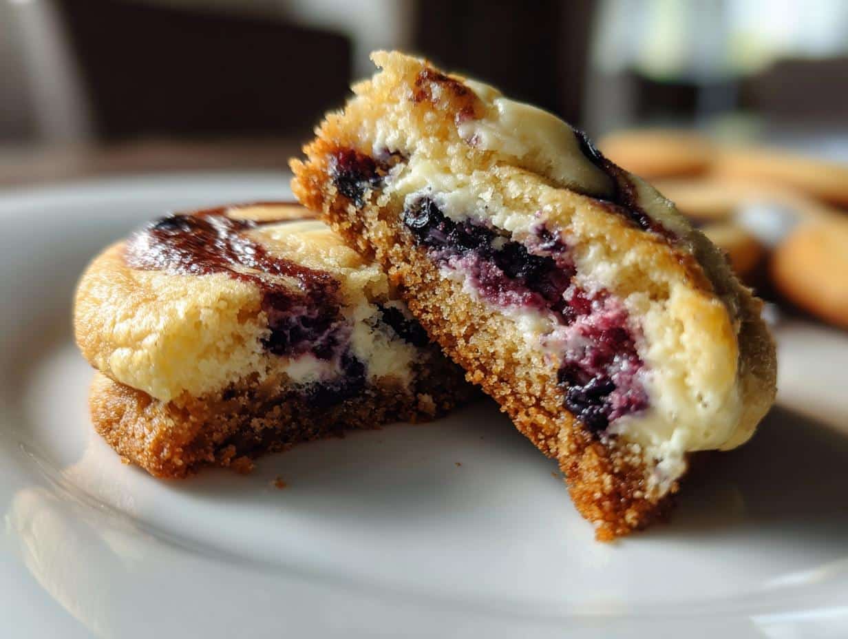 Blueberry Cheesecake Swirl Cookies