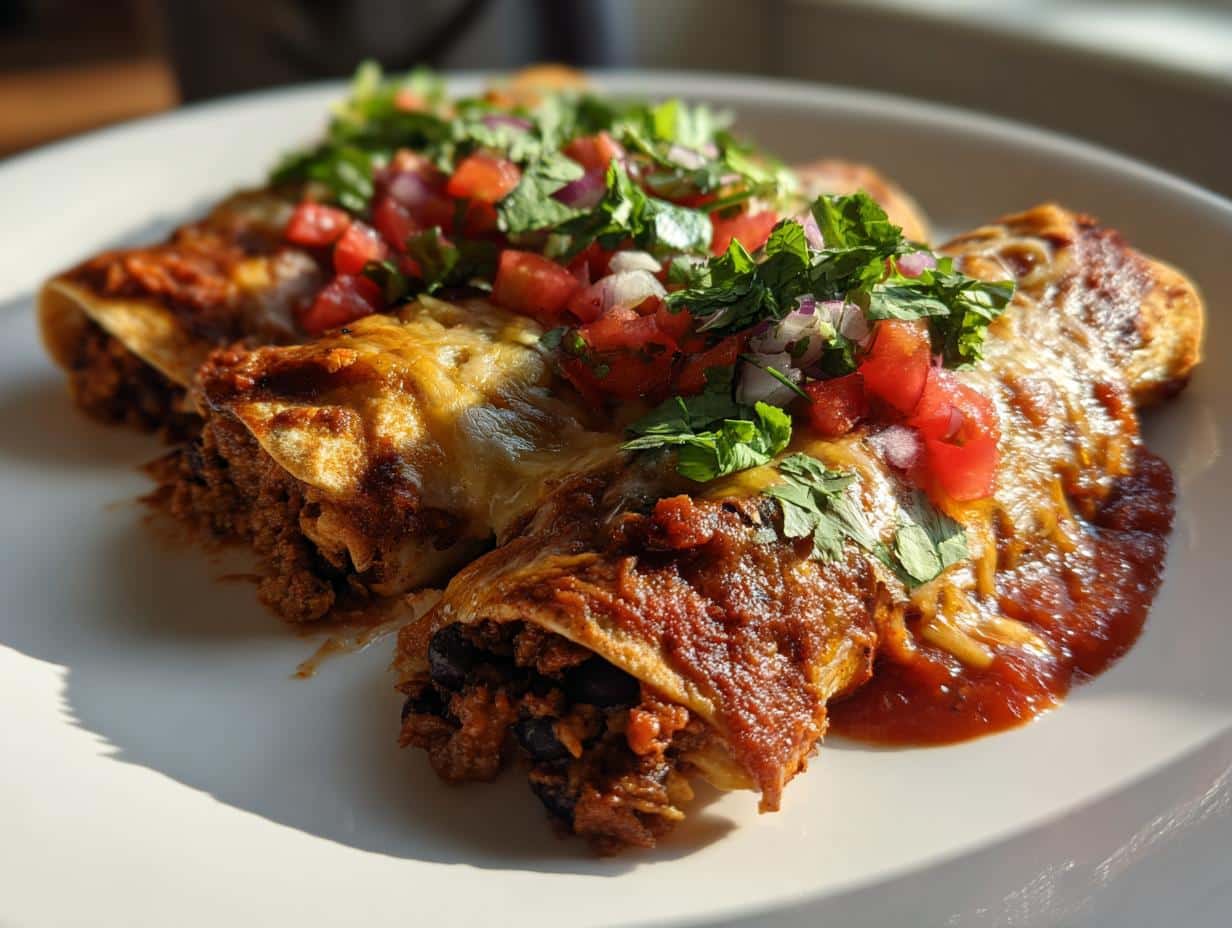 Ground Turkey Black Bean Enchiladas
