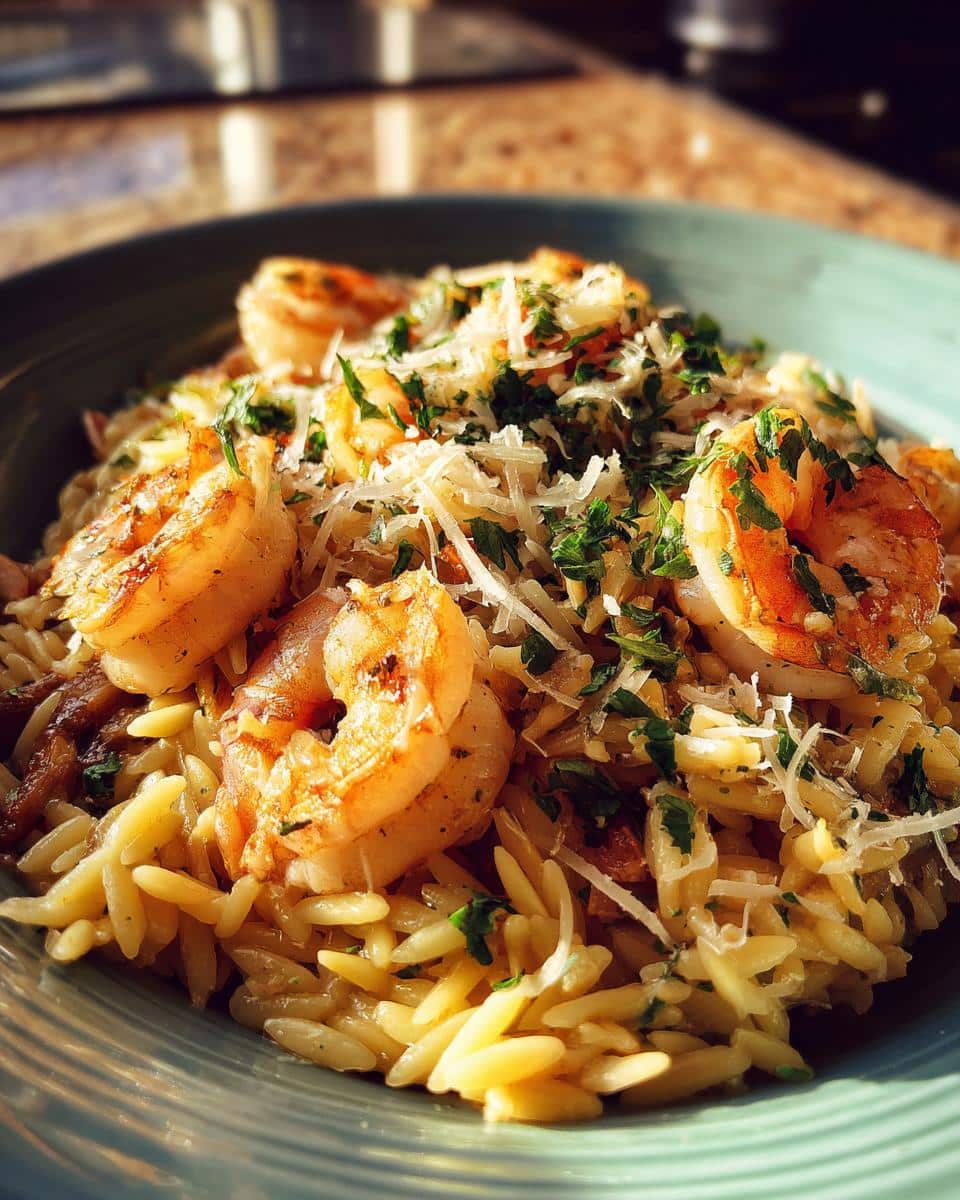 One Pan Parmesan Orzo with Shrimp - detail 1