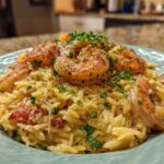 One Pan Parmesan Orzo with Shrimp