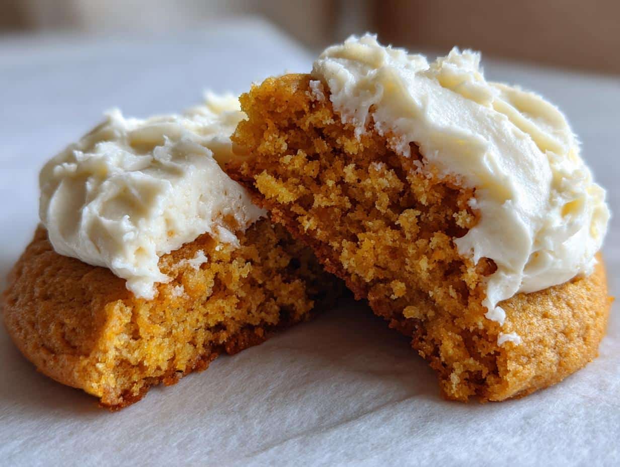 Pumpkin Sugar Cookies with Cream Cheese Frosting