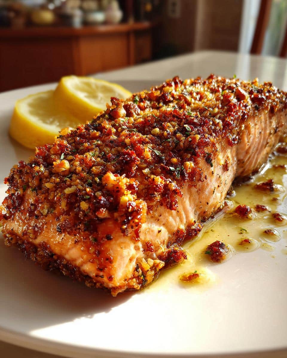 Salmon with Garlic Lemon Butter Sauce - detail 1