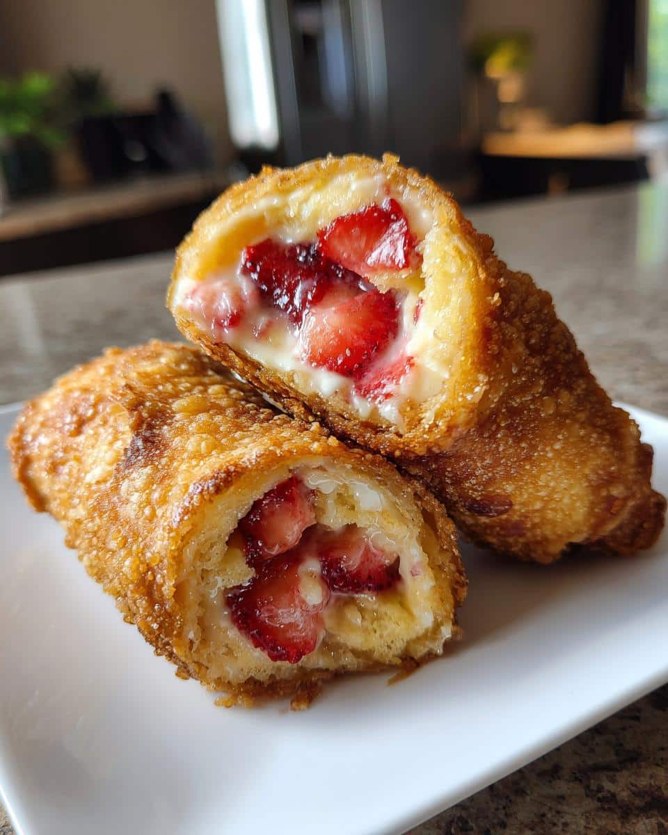 Strawberry Cheesecake Stuffed Eggrolls - detail 1