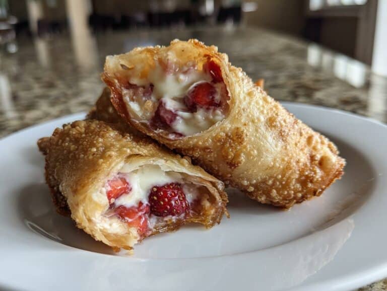 Strawberry Cheesecake Stuffed Eggrolls