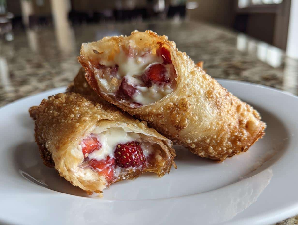 Strawberry Cheesecake Stuffed Eggrolls