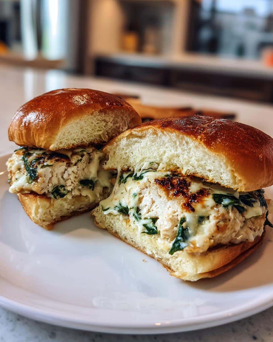 White Cheddar & Spinach Chicken Burgers - detail 1