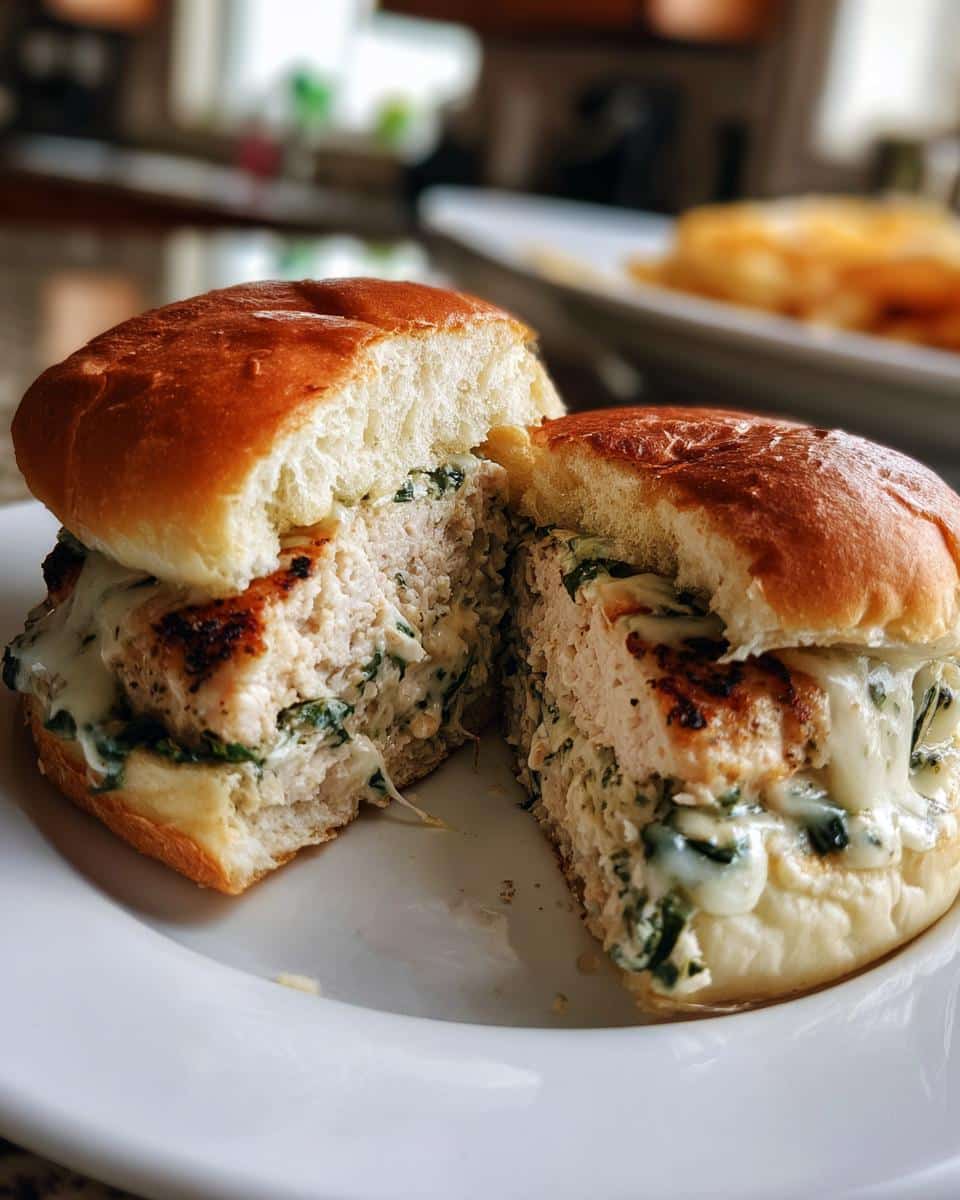 White Cheddar & Spinach Chicken Burgers - detail 2