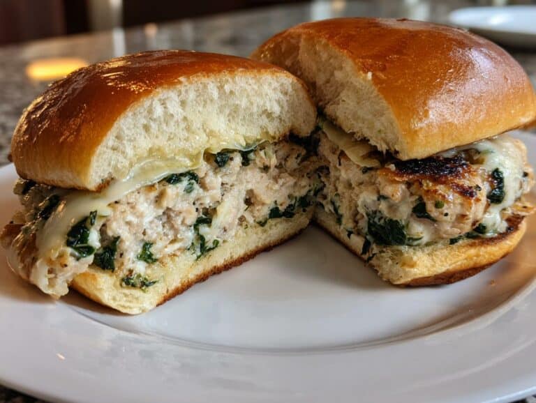 White Cheddar & Spinach Chicken Burgers